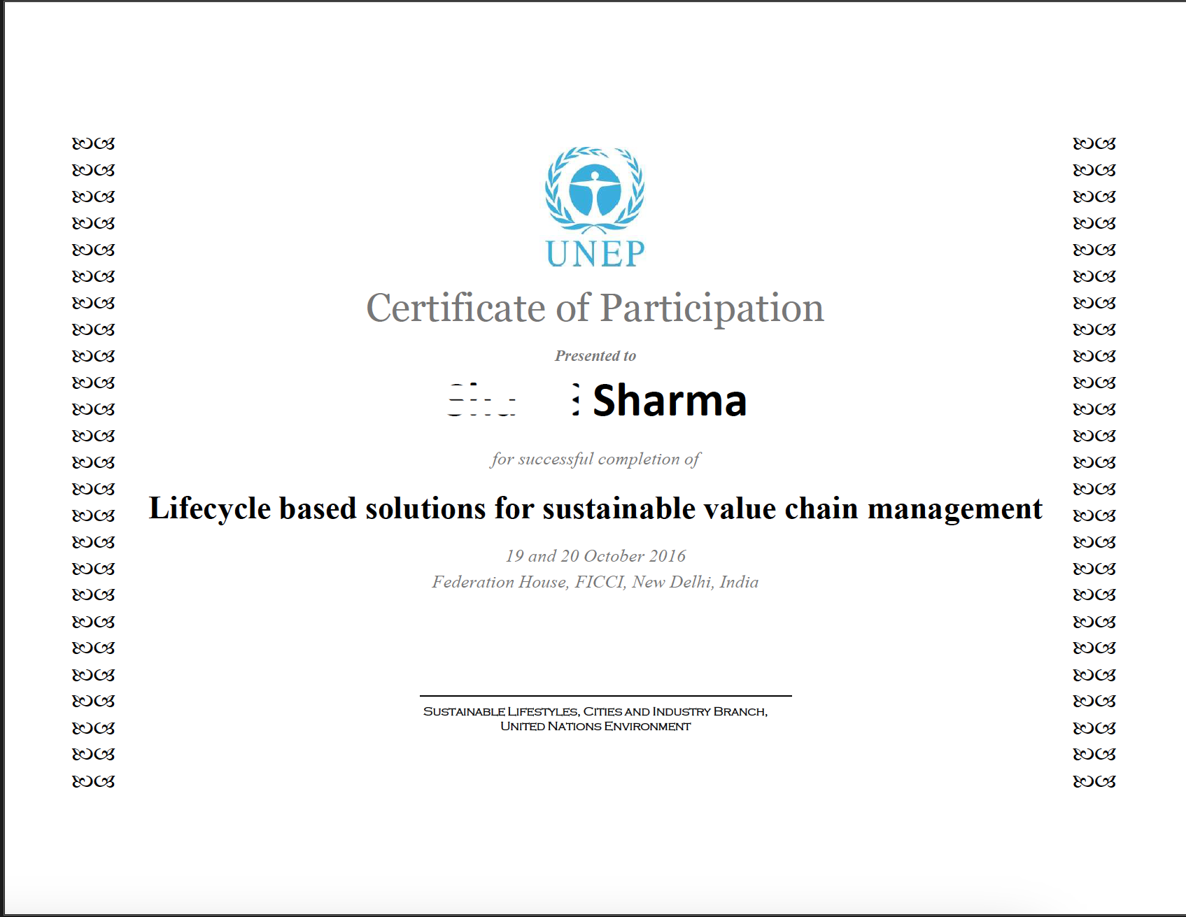 Sustainable Value Chain Management